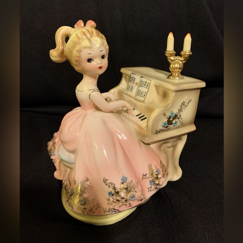 Josef Originals Tammy Playing Piano Figurine